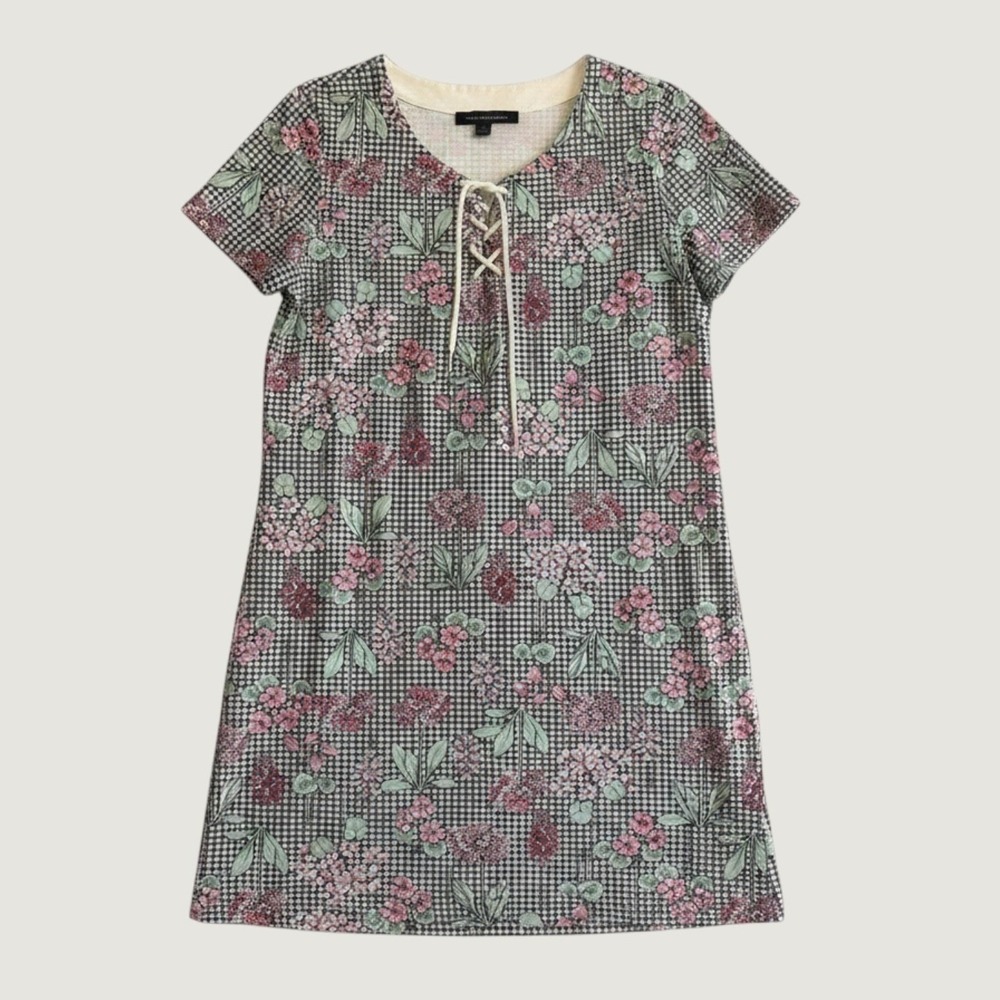 Vintage 90s Tommy Hilfiger Dress Womens Large Gingham Lace Up boho‎ cottage core